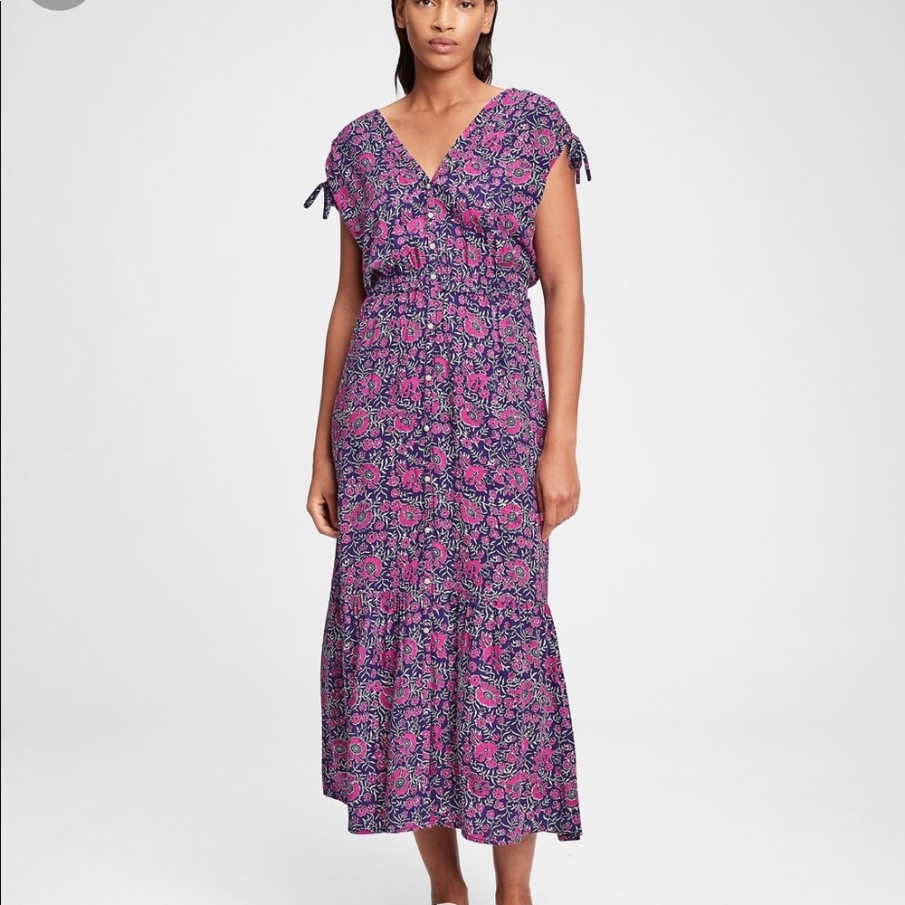 Gap block print pattern maxi dress